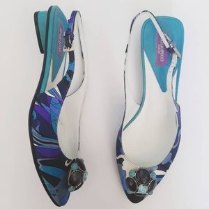 Emilio Pucci Slingback Flat Sandals
